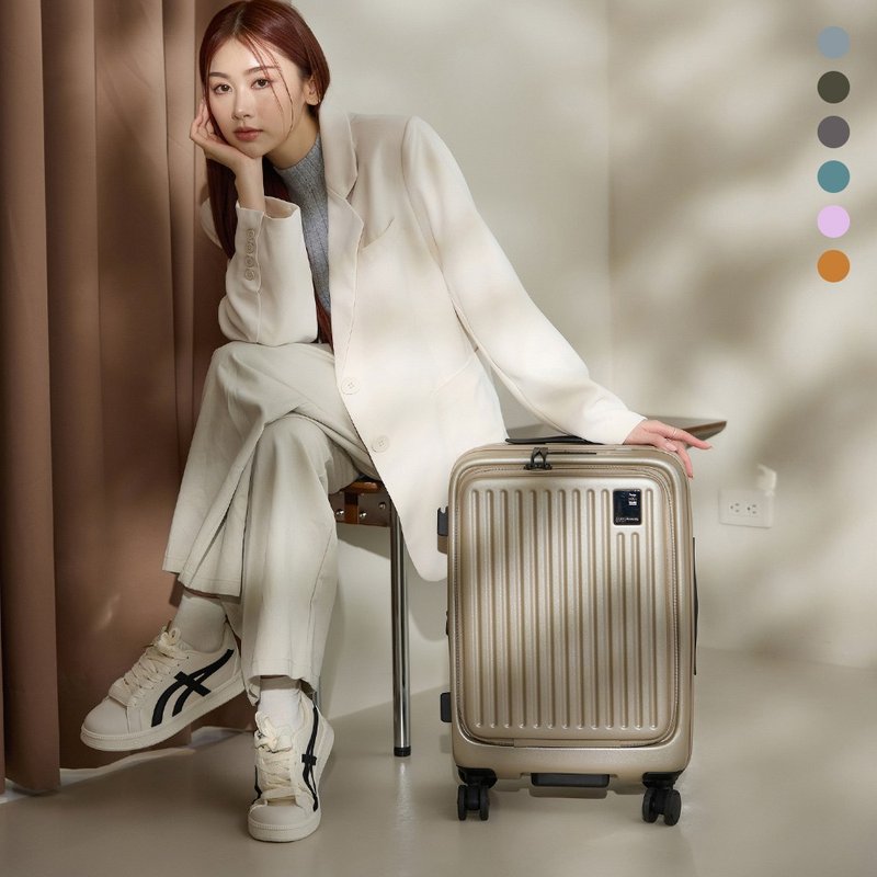 【金安德森】20吋 Traveler 前開式頂規Hinomoto靜音輪行李箱 - 行李箱/旅行袋 - 塑膠 多色