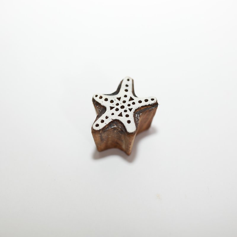 Woodcut Seal-Starfish_Fair Trade - Stamps & Stamp Pads - Wood Khaki
