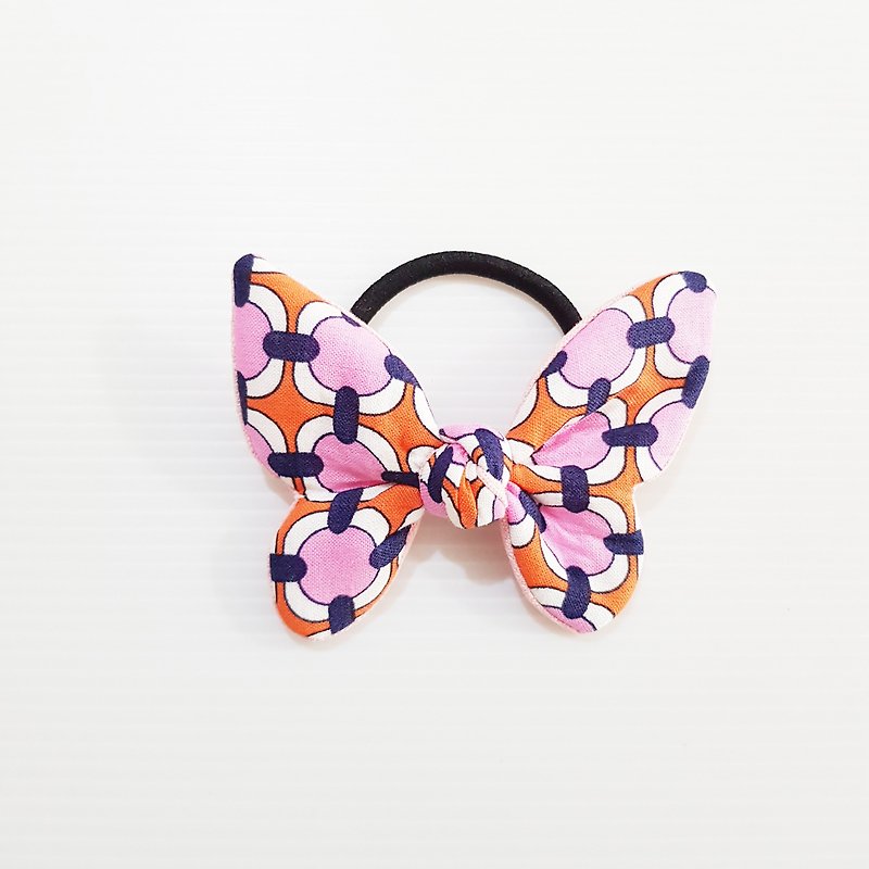 [Retro Party-Pink] Exclusive Classic Style!!! Bow Hair Tie - เครื่องประดับผม - ผ้าฝ้าย/ผ้าลินิน สึชมพู