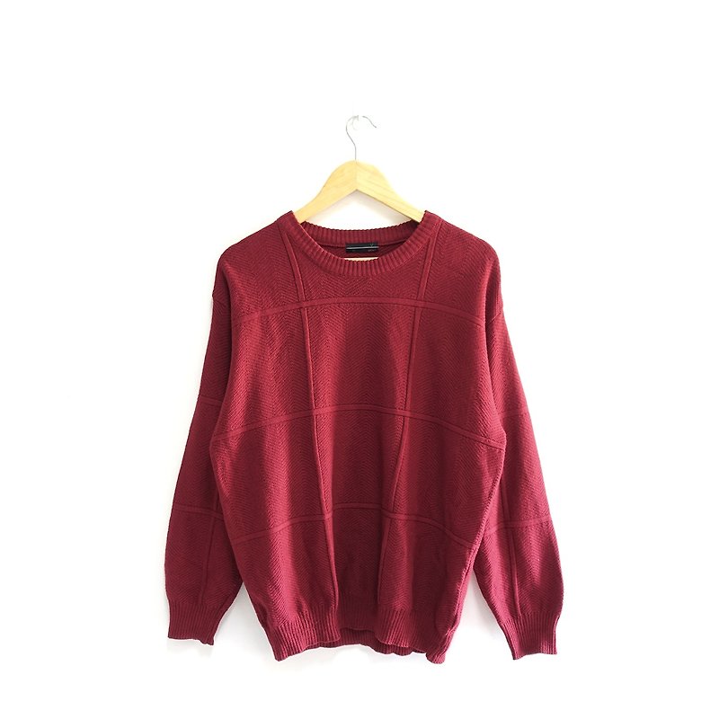 │Slowly│Maple Leaf - Vintage Sweater│vintage.Retro.Literature - Men's Sweaters - Wool Red