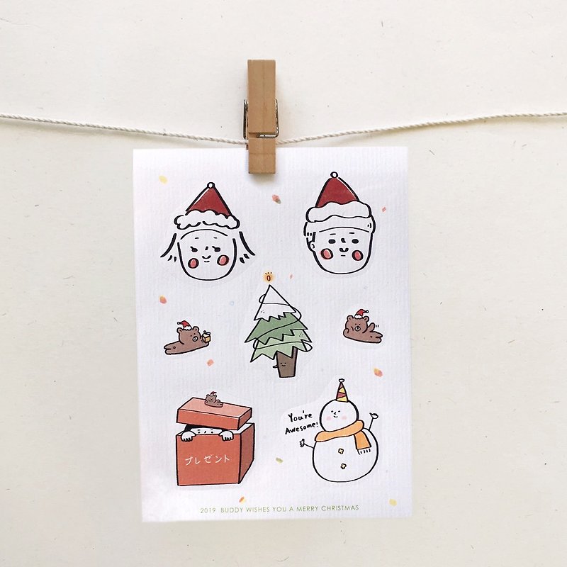 Buddy | 2019 Merry Christmas | Stickers - สติกเกอร์ - กระดาษ ขาว