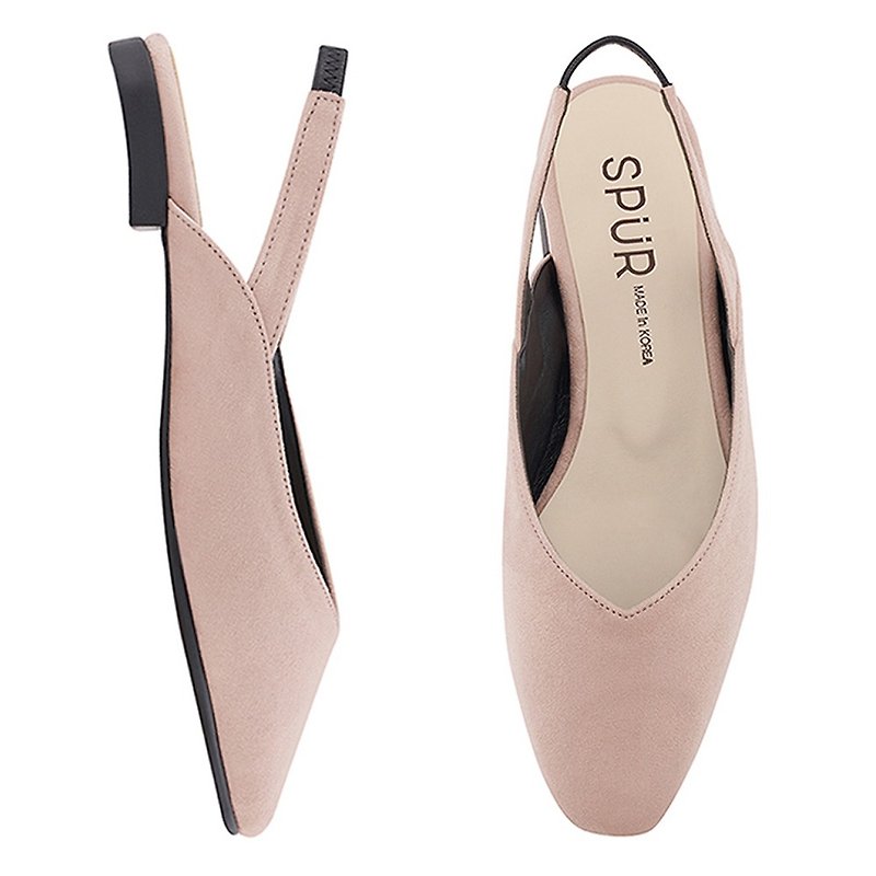 PRE-ORDER – SPUR 舒適后絆帶平底鞋 MF9001 PINK - 女款皮鞋 - 人造皮革 