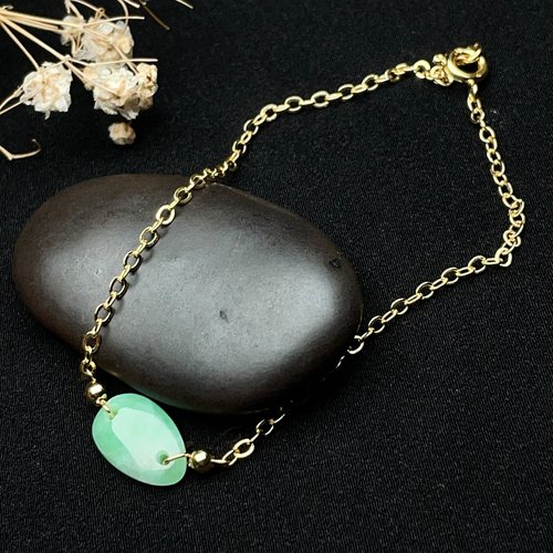 瓔珞珠寶盒 E.L.Jewelry Box 冰糯綠翡翠14K包金手鍊 | 天然緬甸玉翡翠A貨