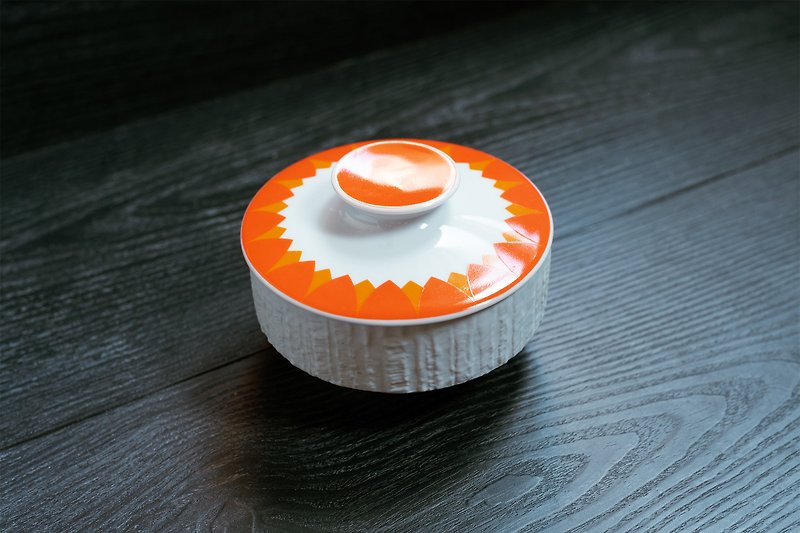 Germany Thomas ー Arcta Antique Sugar Bowl / Spice Jar - เครื่องทำกาแฟ - เครื่องลายคราม สีส้ม