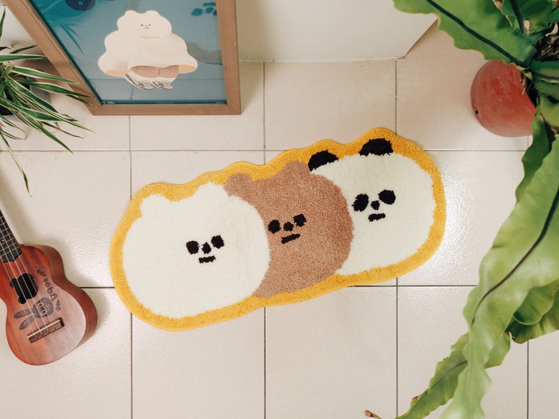 Furry Zoo shaped flocked floor mat, carpet foot pad - Sambo Bear - Rugs & Floor Mats - Polyester Yellow