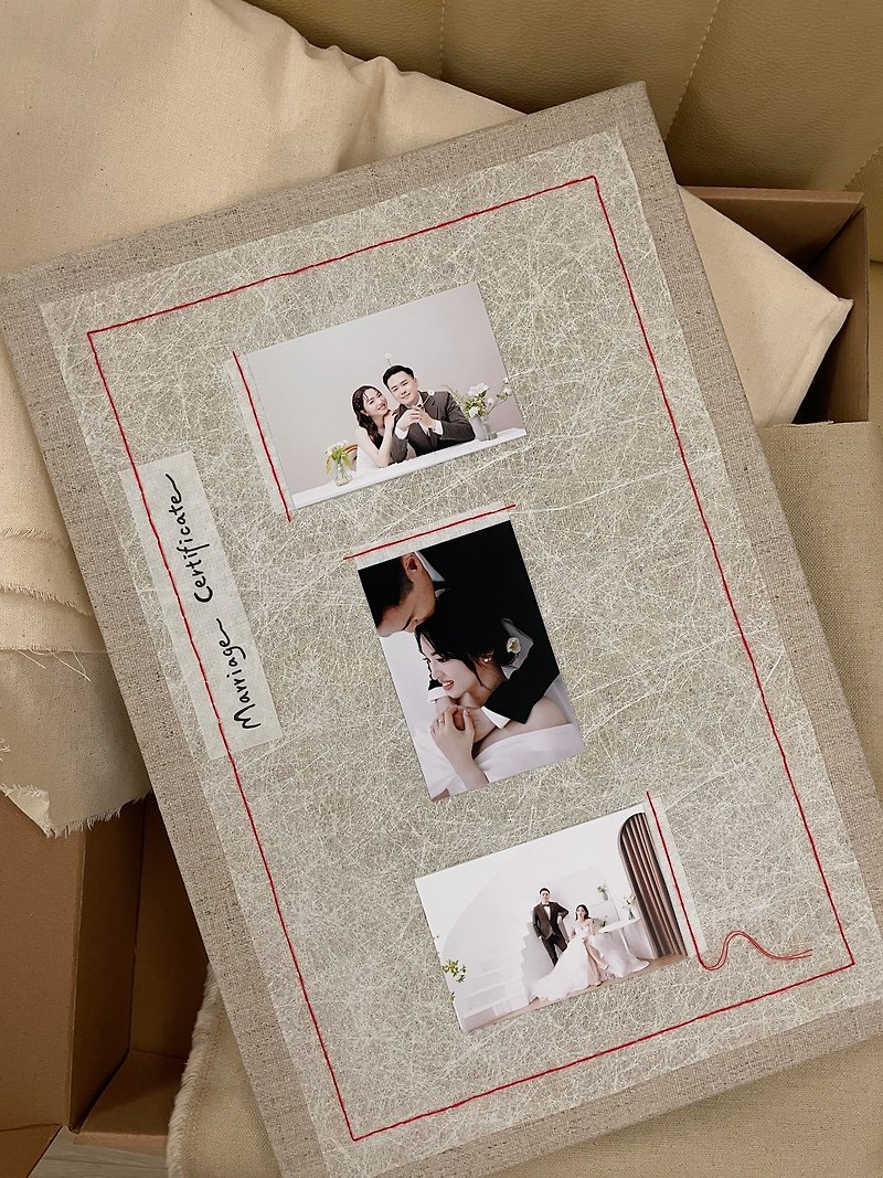 Fast shippingl Minimalist wedding book holder Same-sex engagement book Customized engagement book holder Wedding book holder set - Marriage Contracts - Linen White