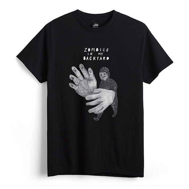 ステファンと彼の大きな手-ブラック-ユニセックスTシャツ - Tシャツ メンズ - コットン・麻 ブラック