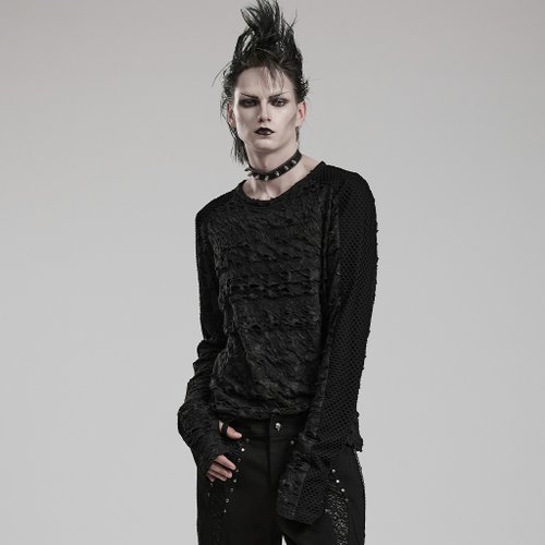 PUNK RAVE 莫希幹巫師破洞做舊上衣