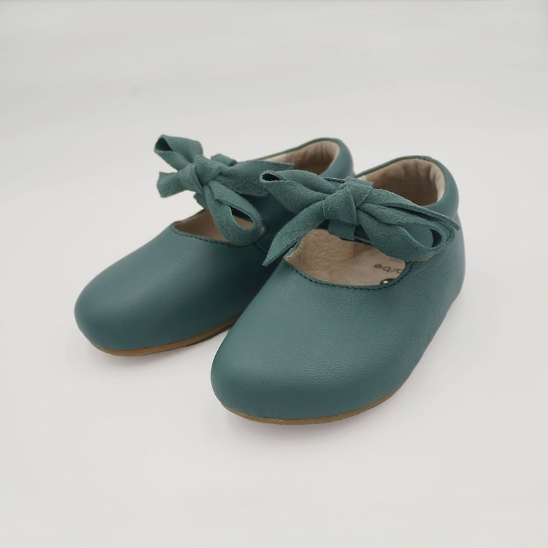 Bow Doll Shoes Children's Shoes Devil Felt Cheerful Green - Mary Jane Shoes & Ballet Shoes - Genuine Leather Green