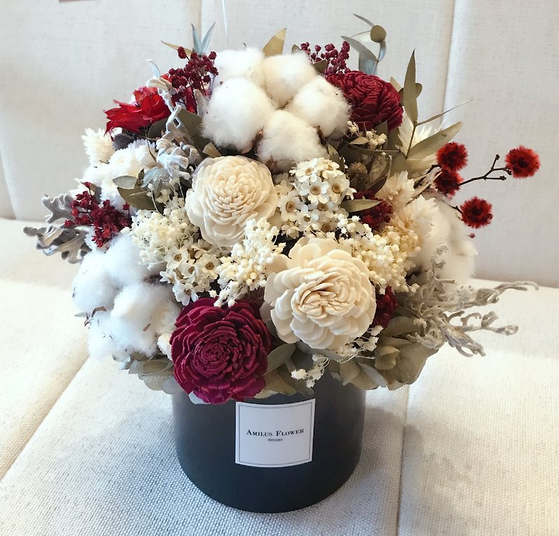 Elegant Garden Everlasting Dry Flower Pot Flower Opening/Valentine's Day/Promotion/Customization/New Home Completion/Congratulations - ตกแต่งต้นไม้ - พืช/ดอกไม้ หลากหลายสี