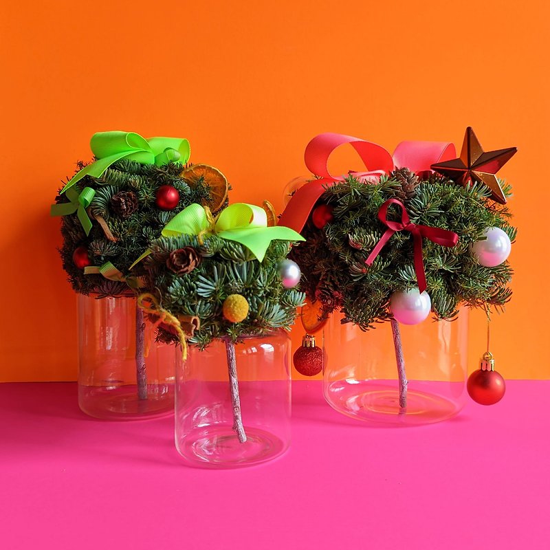 Glass Items for Display Multicolor - Dry Flowers I Christmas I The most square tree in the world