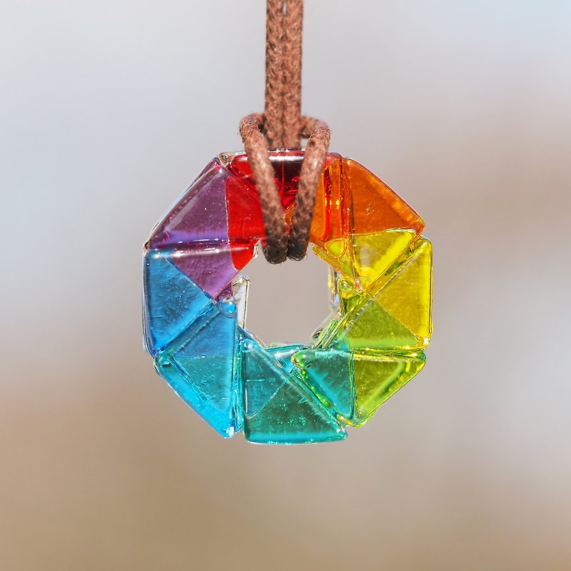 [Rainbow] Memory glass (shutter [mini] [rainbow]) Necklace [size can be selected] [made-to-order]