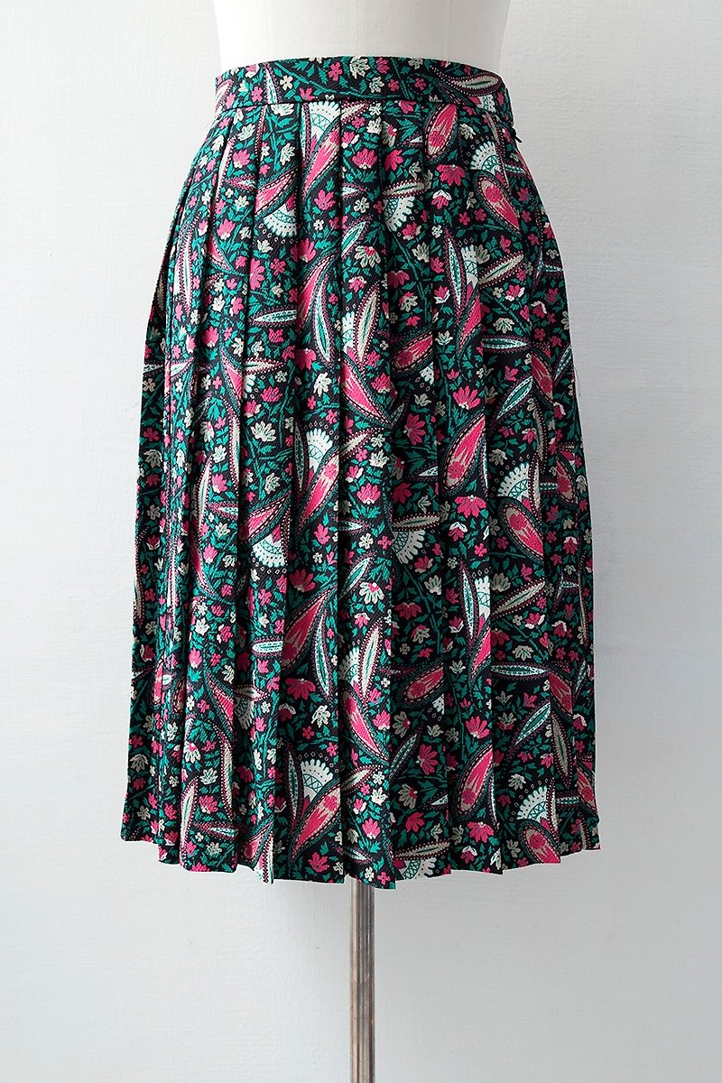 Banana Flyin '| vintage | poems Collected floral pleated skirt - กระโปรง - ผ้าฝ้าย/ผ้าลินิน 