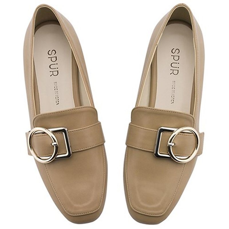 PRE-ORDER SPUR Object buckle loafer OF9038 DARK BEIGE - Women's Oxford Shoes - Other Materials 