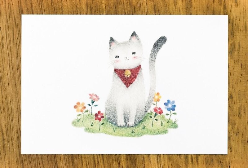 絵本のような。ポストカード "まねき猫チャチャ" (2枚セット) PC-42 - 卡片/明信片 - 紙 白色