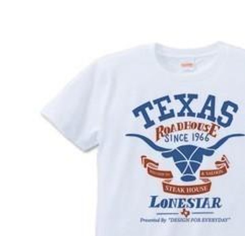Texas Longhorn cattle S~XL T-shirt order product] - Unisex Hoodies & T-Shirts - Cotton & Hemp White
