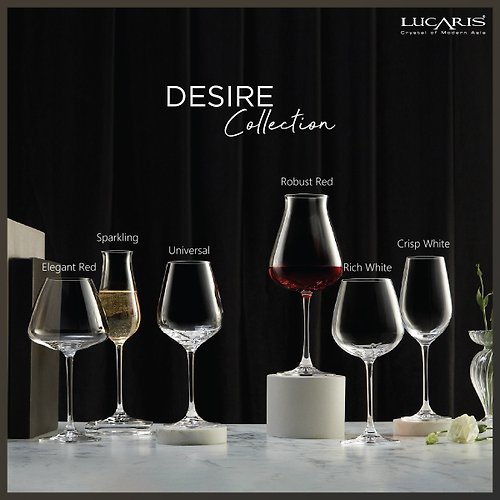 LUCARISDESIREファイブスワールシリーズ赤ワイングラス白ワイングラス鉛フリークリスタルワイングラス