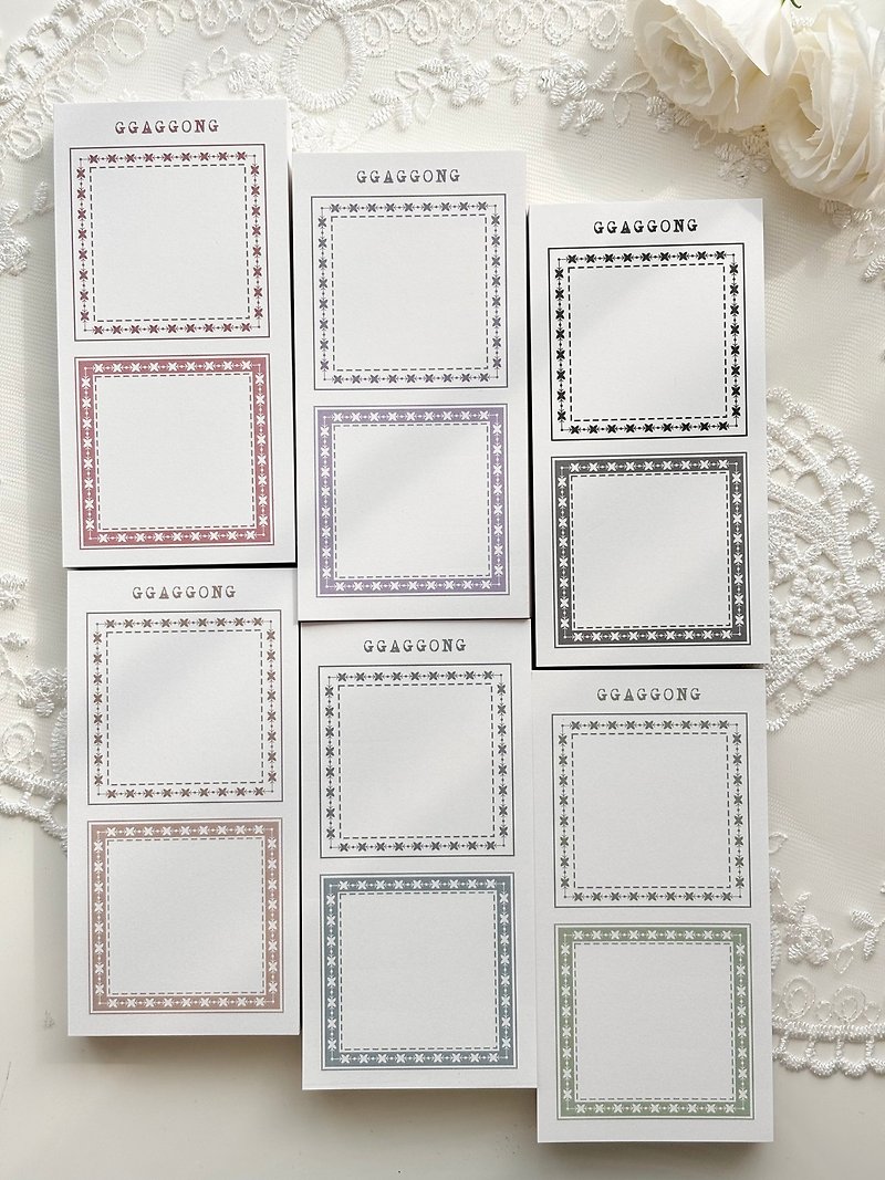 Square Frame paper -Pastel Colors 6 Types Bundle - Sticky Notes & Notepads - Paper 