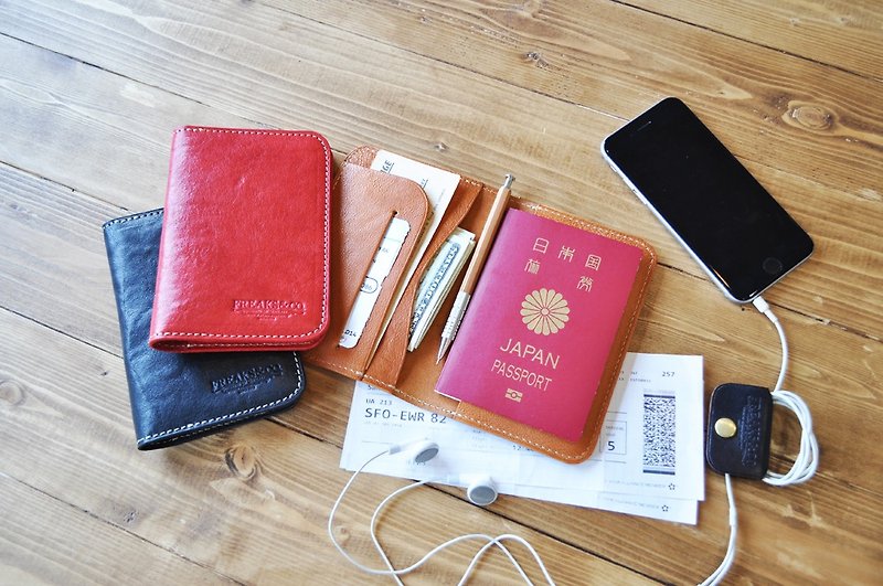 [Short type] Genuine leather passport holder Tochigi leather available in 3 colors - Other - Genuine Leather Black