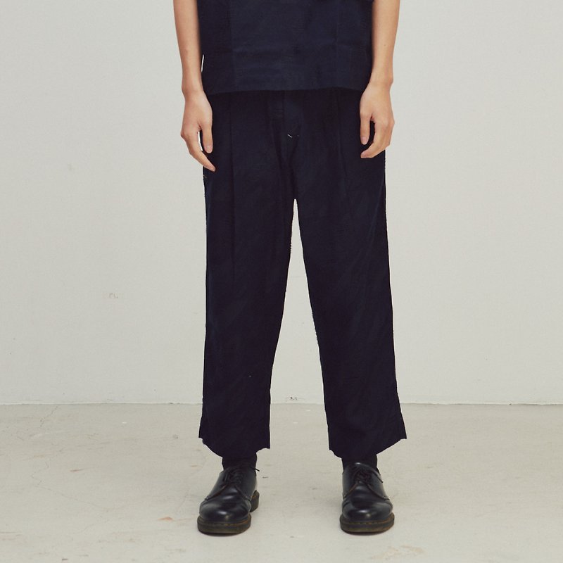 DYCTEAM-EVOLVE(D)-Houndstooth pattern pants - กางเกงขายาว - ผ้าฝ้าย/ผ้าลินิน สีน้ำเงิน