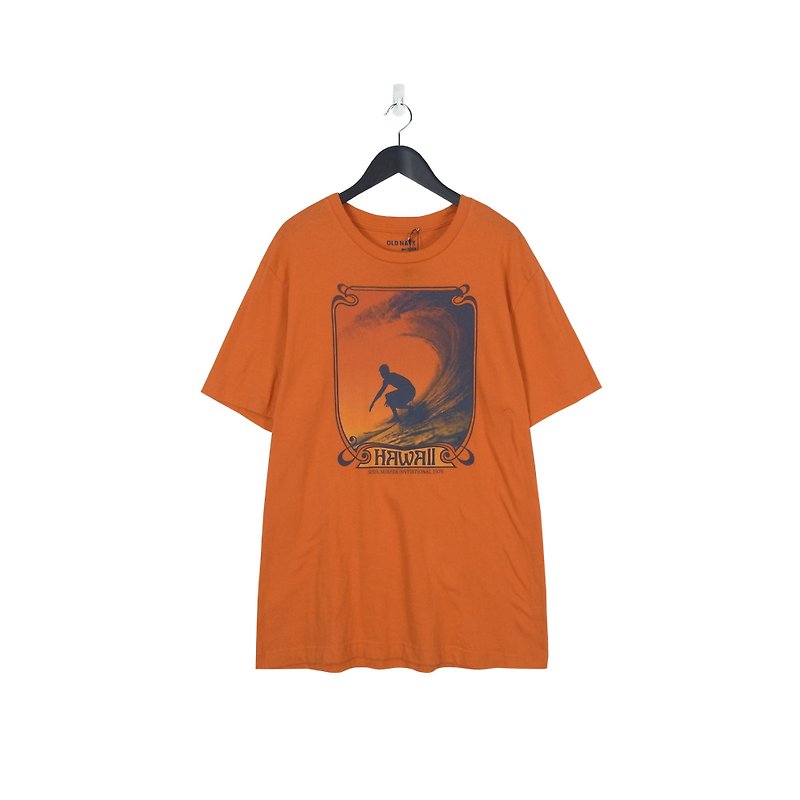 Aランク：ドリー:: Vintage VINTAGE OLD NAVYオレンジハワイアンTシャツ（T804168） - Tシャツ - コットン・麻 オレンジ