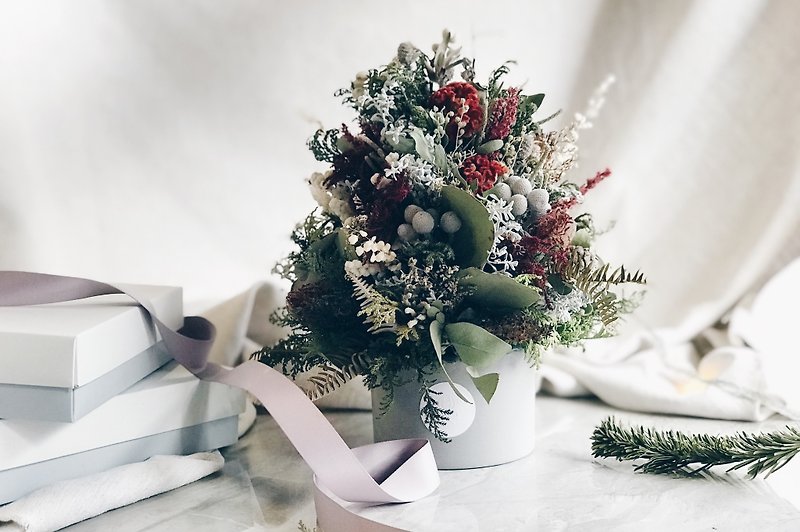 Xmas Tree [Goddess of Wisdom-Athena] Dry Flower Christmas Tree Christmas Gift Decoration - Items for Display - Plants & Flowers Red