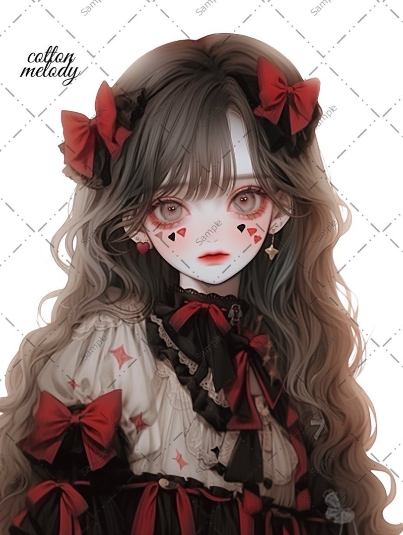 original sticker no.464 人物ステッカー オリジナルステッカー 人物ステッカー 女の子ステッカー オリジナル人物ステッカー - 貼紙 - 紙 