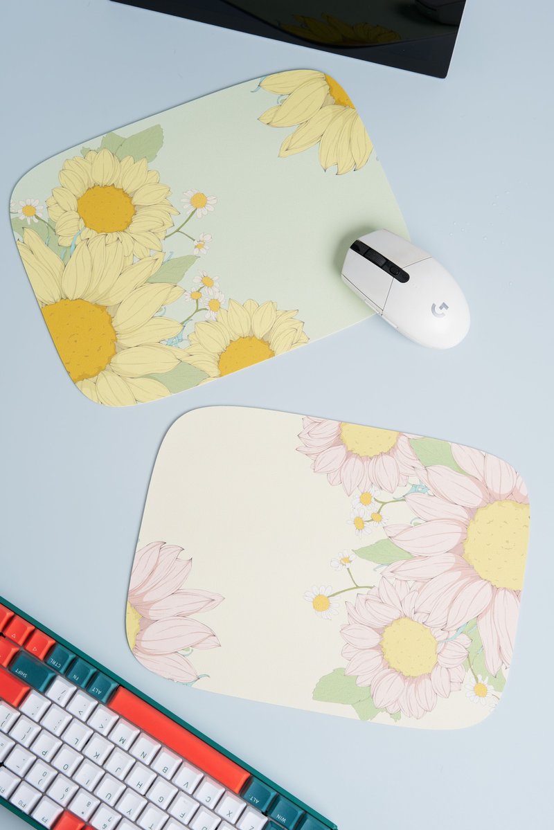 Sunflower mouse pad small leather dirt-resistant waterproof computer notebook mat original mouse pad portable keyboard - แผ่นรองเมาส์ - หนังเทียม 