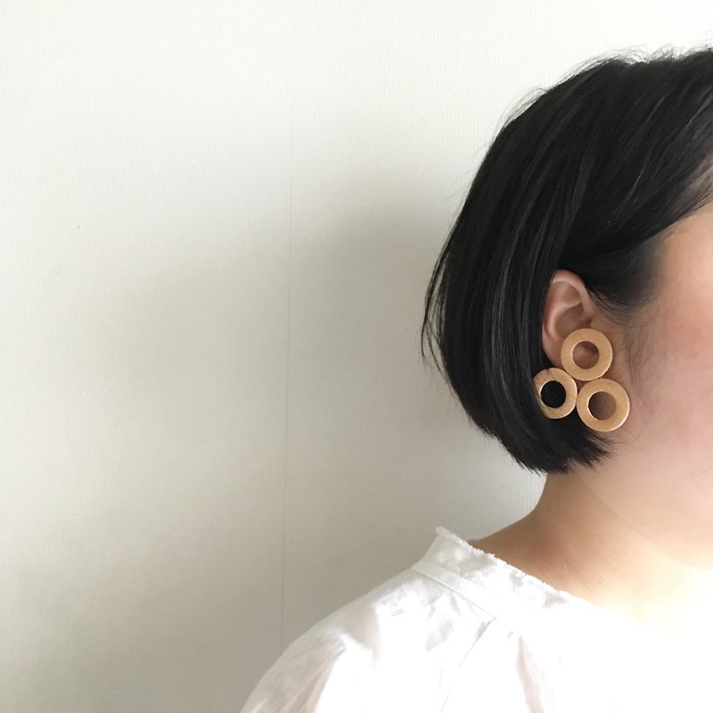 mitsumaru earrings ear - Earrings & Clip-ons - Wood Khaki