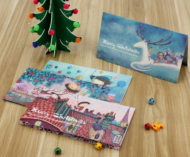 Stephy Littlegirlクリスマスカードコレクション クリスマスカードセット ショップ Stephydesignhk カード はがき Pinkoi