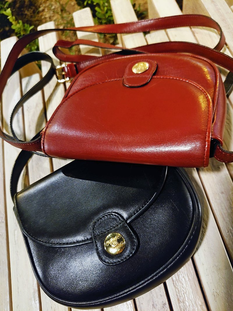Second-hand beauty product CELINE Arc de Triomphe mini half-moon saddle bag single backpack crossbody bag crossbody bag - Messenger Bags & Sling Bags - Genuine Leather Black