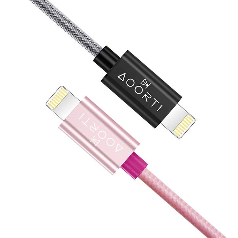AOORTI :: MFi認証iPhone 8/7 / 6s / 5sライトニング1M編組伝送線 - 充電器・USBコード - プラスチック ピンク