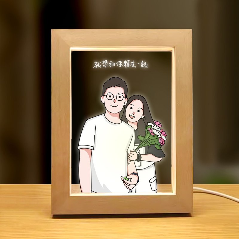 [Customized] Xiyan painting/night light/photo frame - โคมไฟ - ไม้ สีใส