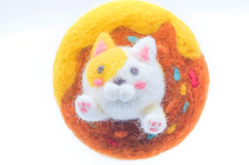 甜甜圈貓 - 擺飾/家飾品 - 羊毛 