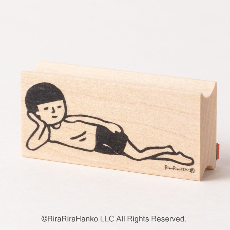 Mamoru-kun*Collapse*Rubber stamp*R032 - Stamps & Stamp Pads - Wood 