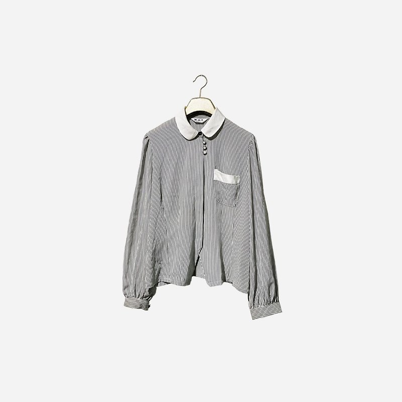 Dislocated vintage / off-white thin striped shirt no.1431 vintage - Women's Shirts - Polyester White