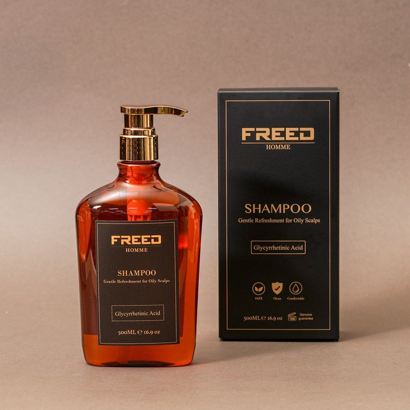 【FREED】男士極致香氛洗髮露 - 甘草次酸 500ML 免費刻字 父親節 - 洗髮精/餅/皂 - 塑膠 橘色