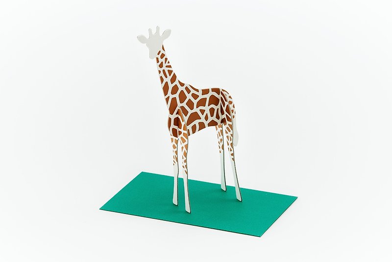 Good Morning Japanese Animal Shaped 3D Card | Giraffe