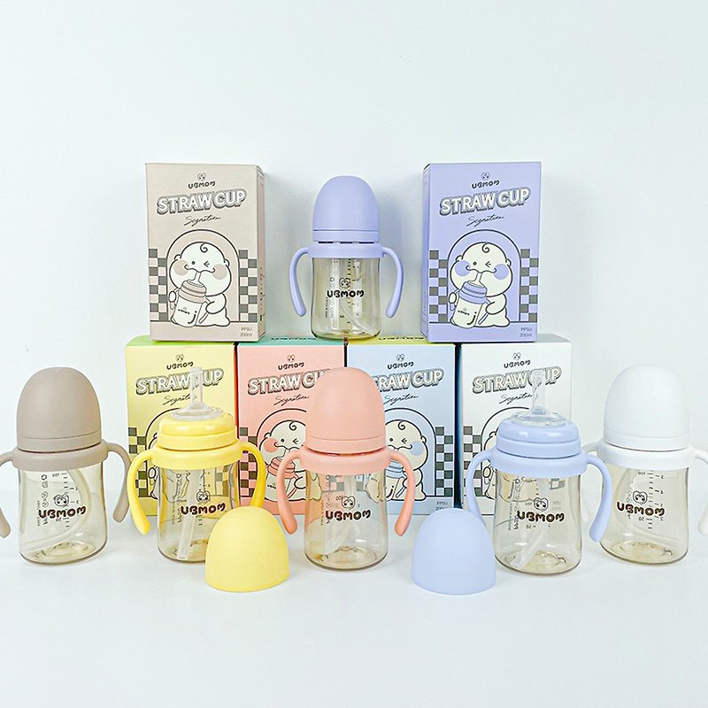 【Korea UBMOM】 UBMOM Slag Non-reflux Straw Cup Kettle 200ML - Baby Bottles & Pacifiers - Other Materials 