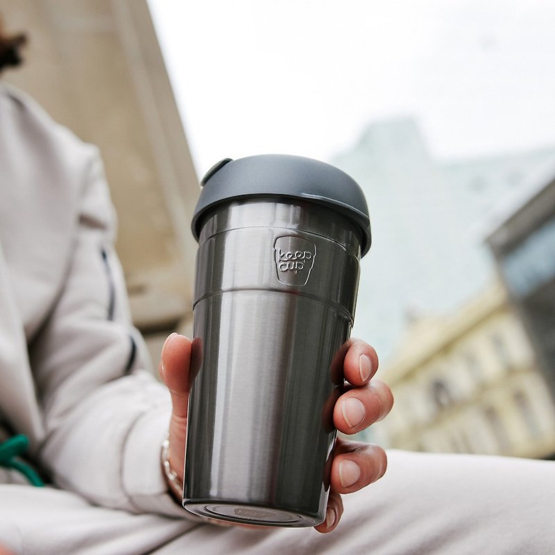Australia KeepCup Double Layer Vacuum Portable Cup/Coffee Cup/Environmental Cup/Hand Cup L - Silver Yuehui