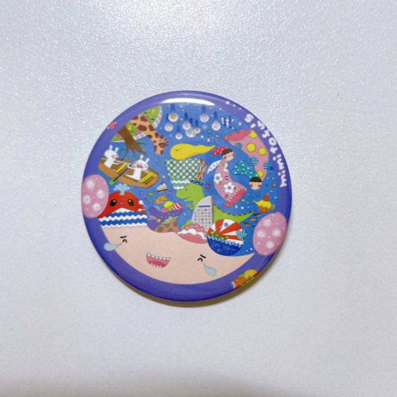 mimitofu's planet 大圓胸章 外星人4號 紫色 - 胸針 - 不鏽鋼 多色