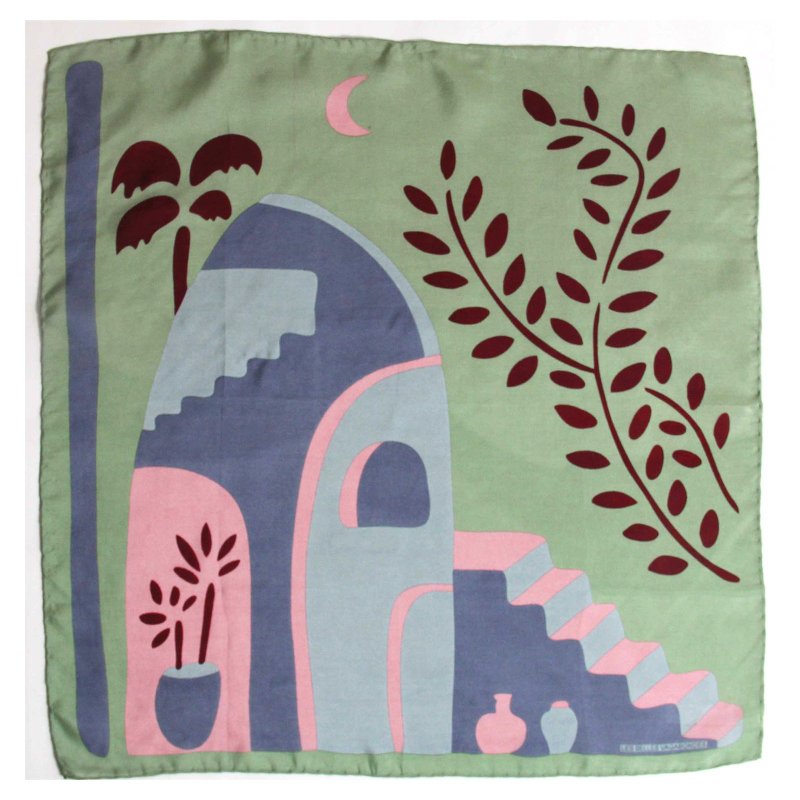 Mini Kasbah Vert Green 真絲小方巾 - 絲巾 - 絲．絹 多色