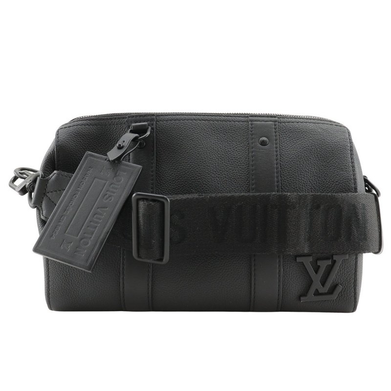【日本直送】ルイ・ヴィトン LOUIS VUITTON シティ キーポル LVアエログラム ミニボストン M59255 カーフ ノワール メンズ【中古】 - 側背包/斜背包 - 真皮 黑色