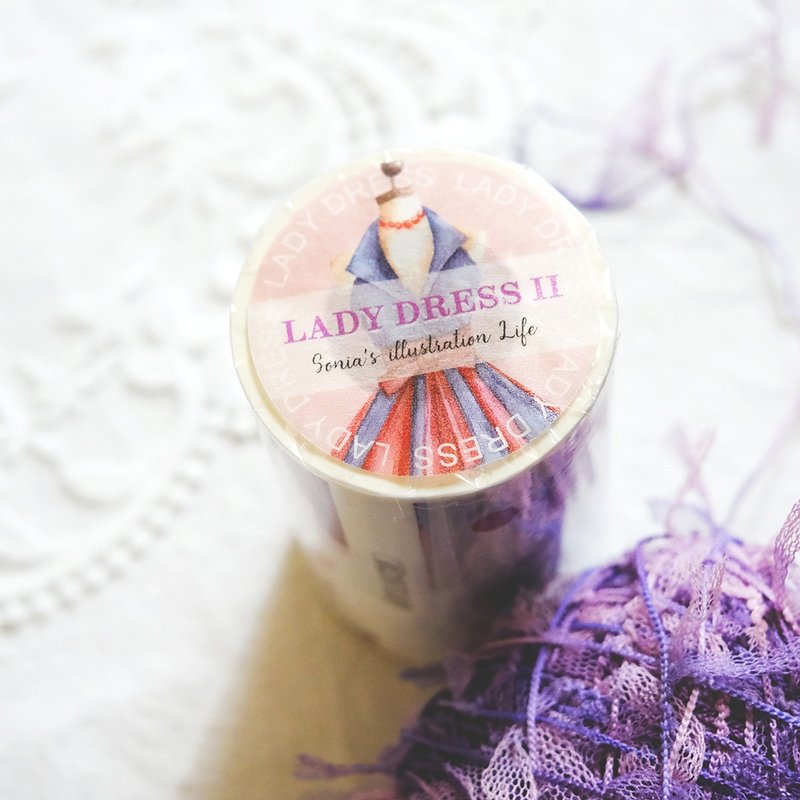 Lady Dress II 紙膠帶 (帶離型紙) 8CM-9月28日開始出貨 - 紙膠帶/和紙/PET - 紙 