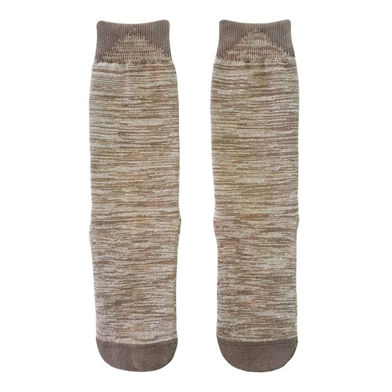 Taiwan Gemstone[Coral] Shiny Star Socks - ถุงเท้า - ผ้าฝ้าย/ผ้าลินิน สีกากี