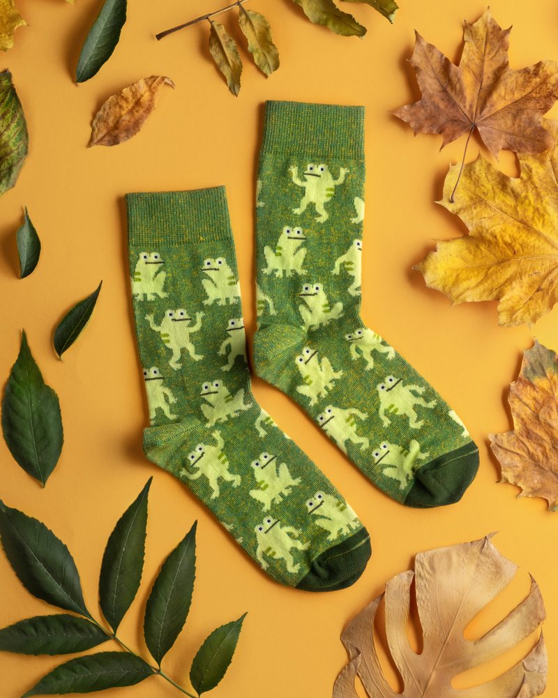 Dodo socks Pool Frog Socks | 1 pairs - Socks - Cotton & Hemp Green