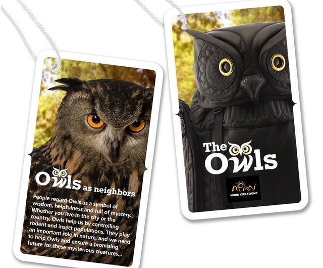 Morn Creations Owl Backpack - Black (S) - Shop showartz