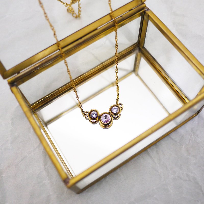 Classic European retro purple diamond necklace - Necklaces - Gemstone Purple