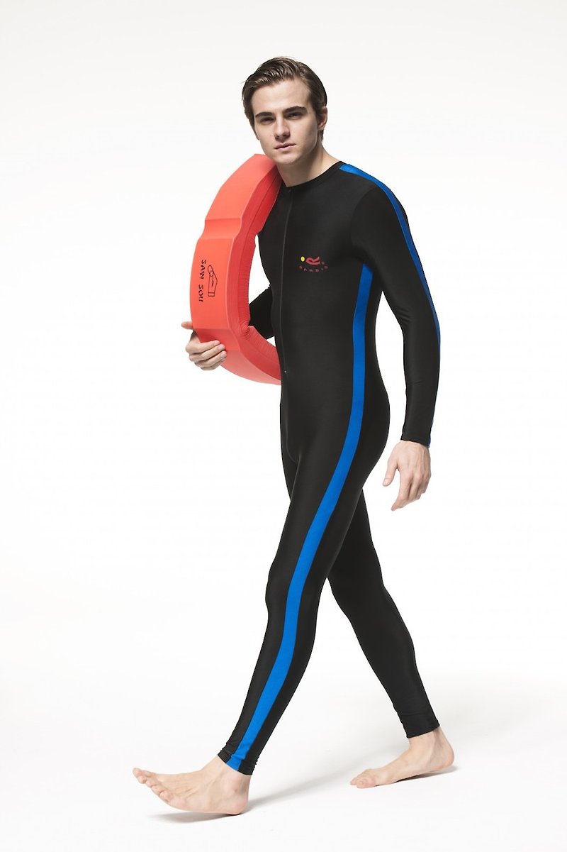 MIT Anti-UV Waterproof Female Sting Jellyfish Suit - ชุดว่ายน้ำผู้ชาย - ไนลอน สีน้ำเงิน