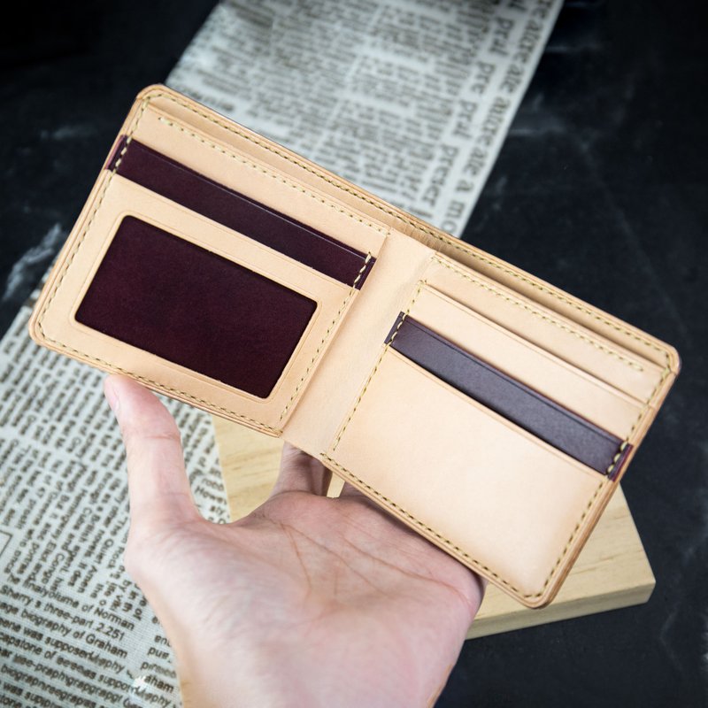 [Customized gifts] [additional card slot design] wallet, short clip, Silver Mister - Wallets - Genuine Leather Multicolor